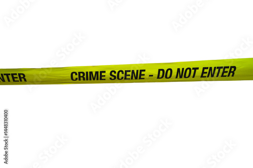 Obraz na płótnie Yellow Crime Scene Do Not Cross Tape Isolated on a white background w salonie