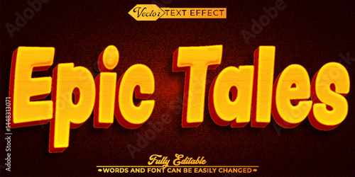Cartoon Epic Tales Vector Editable Text Effect Template