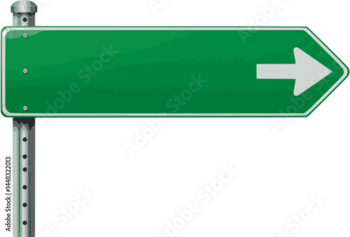 Highway signs. Green pointers on the road, traffic control signs and road direction signboards. Vector illustration information empty roadside signs set on transparent background