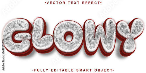 Cartoon Glowy Vector Fully Editable Smart Object Text Effect