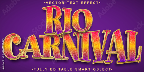 Rio Carnival Vector Fully Editable Smart Object Text Effect