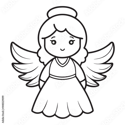 coloring page illustration of angel