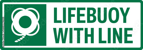 emergency and first aid safety signs v2 uppercase text_lifebuoy with line_landscape size 1/2 a4,a3,a2,a1	 