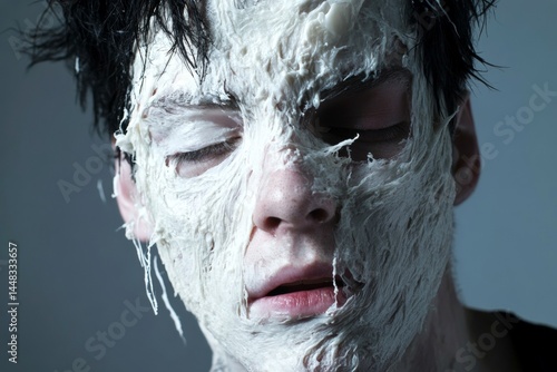 Obraz na płótnie Cellular function. First aid. Chronic disorder - psoriasis: abstract image of health condition. Clinical condition. Metaphorical psoriasis physical senses, of a long-lasting sickness. w salonie