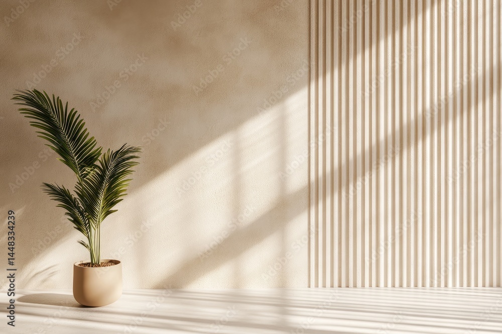 Fototapeta premium Minimalist Room with Sunlight