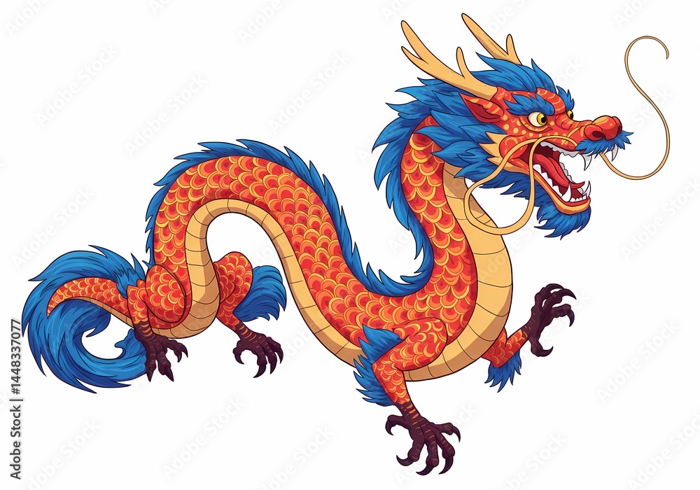 Obraz premium Magnificent Chinese Dragon: A Symbol of Power and Good Fortune