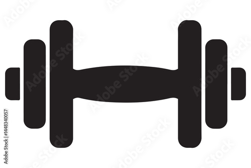 Simple black dumbbell icon for fitness and workout themes
