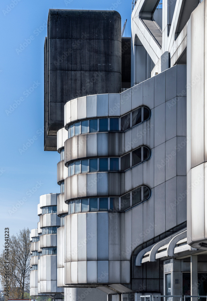 Detailfoto ICC, leerstehendes Internationales Congress Centrum in Berlin Charlottenburg, Deutschland