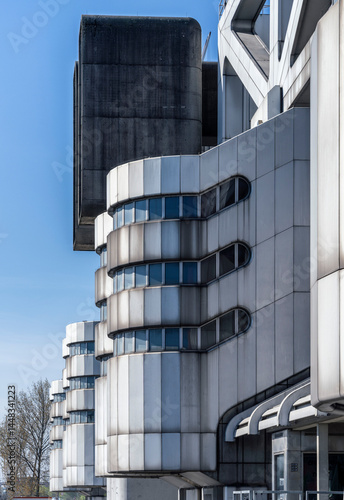 Obraz na płótnie Detailfoto ICC, leerstehendes Internationales Congress Centrum in Berlin Charlottenburg, Deutschland w salonie