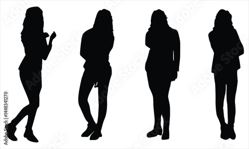 vector silhouettes of women