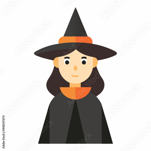 halloween witch on a white background