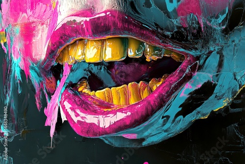 Pain of disorder - jaw pain: abstract image of physical state. Metaphorical jaw pain awareness of a sickness and suffering. Hopelessness and pain. Sick and weak. Constant pain. Pain concep.