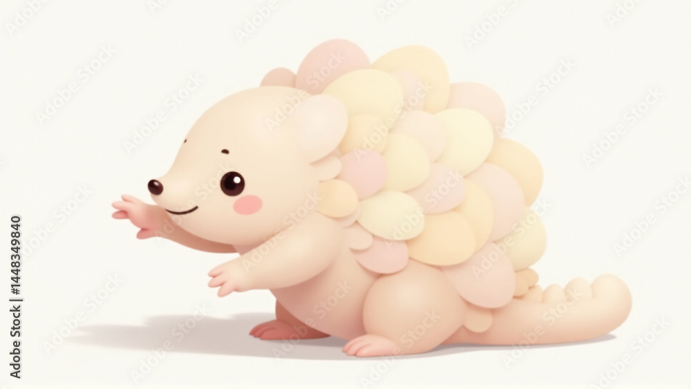 Reaching Friend: Kawaii Pangolin with Heart Scales Reaching Out on Transparent Reaching Friend: Kawaii Pangolin with Heart Scales Reaching Out on Transparent