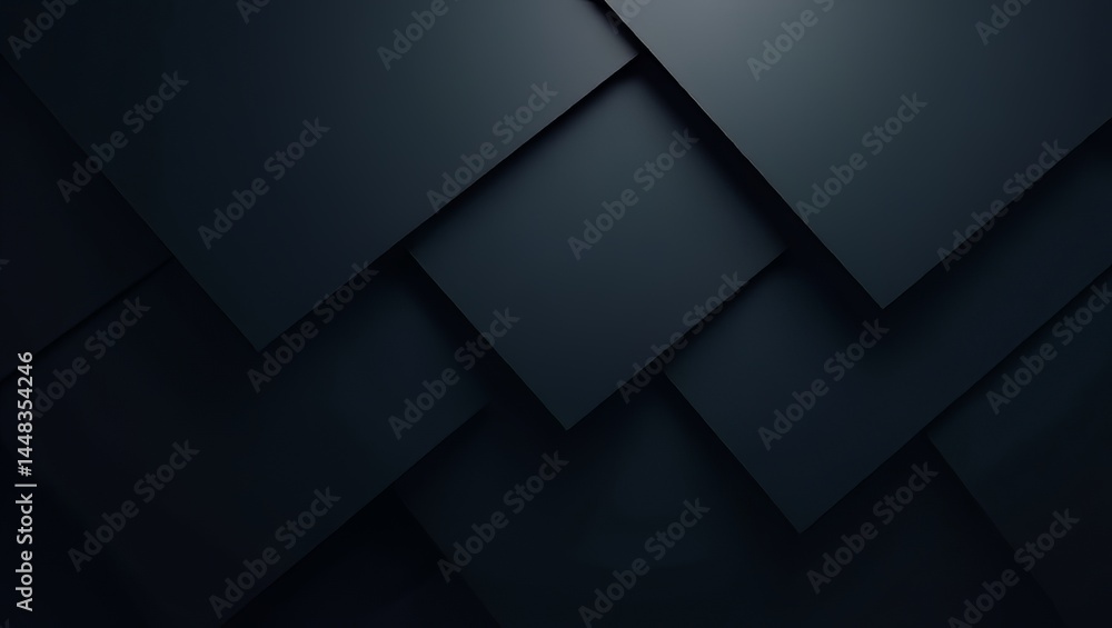 Fototapeta premium Geometric Dark Background with Overlapping Squares
