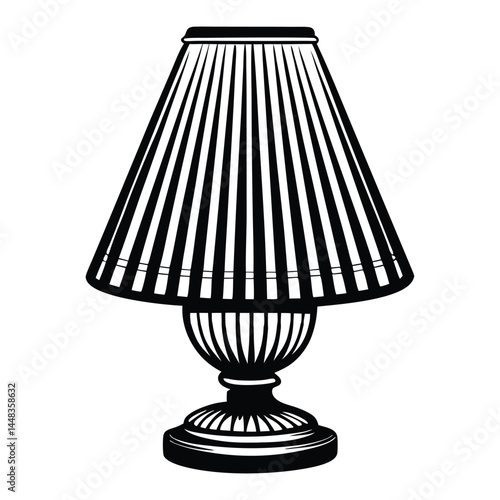 Silhouette of a table lamp vector illustration, Energy tall lamp icon simple vector