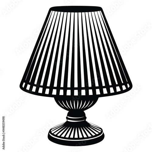 Silhouette of a table lamp vector illustration, Energy tall lamp icon simple vector