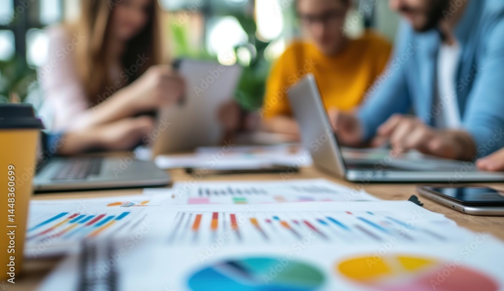 Business Team Collaboration: Analyzing Data and Charts Business Team Collaboration: Analyzing Data and Charts