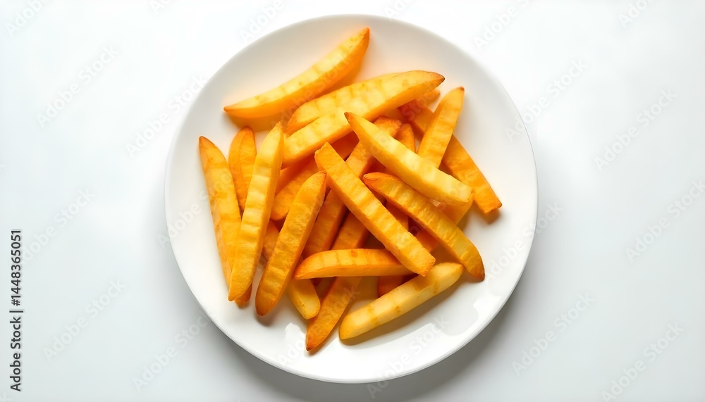 Potatoes fries in the plate isolated on white Potatoes fries in the plate isolated on white