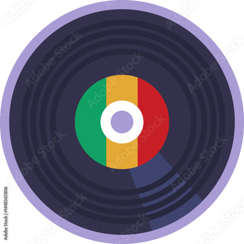 A vinyl record representing reggae music, often associated with the genre's rich history.