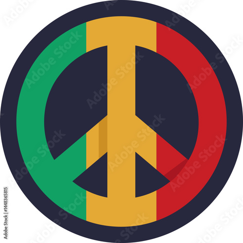 A symbol of harmony and unity, representing the peaceful message often conveyed in reggae music.