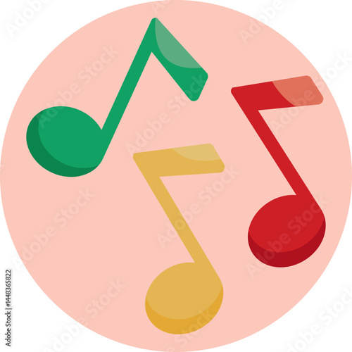 A set of musical notes symbolizing reggae's rhythmic beats and melodies.