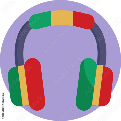 A symbol of listening to reggae music through headphones, highlighting personal music enjoyment.