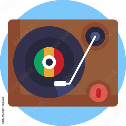 Vinyl record used to play classic reggae music.