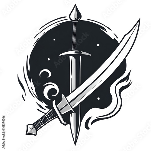 The pen is mightier than the sword vector icon