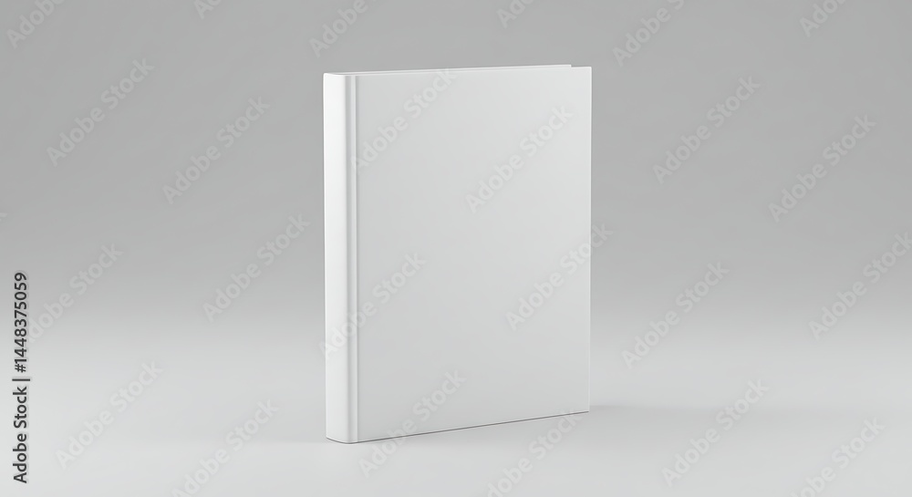 Minimalist White Book Mockup Leaning Forward: Blank Cover for Presentations & Product Displays on a Neutral Background, Offering Clean and Modern Aesthetic, Suitable for Marketing and Design Projects Minimalist White Book Mockup Leaning Forward: Blank Cover for Presentations & Product Displays on a Neutral Background, Offering Clean and Modern Aesthetic, Suitable for Marketing and Design Projects