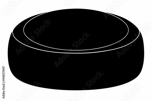 Round Pouf Seat Silhouette Vector Illustration