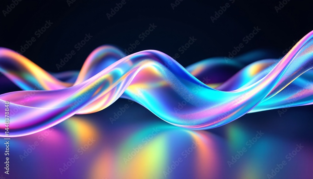 Abstract Clear Liquid Glass Ribbon on Transparent Background Abstract Clear Liquid Glass Ribbon on Transparent Background