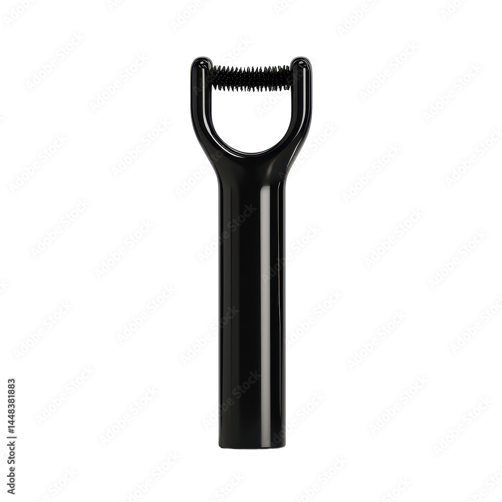 Black stainless steel multi-purpose kitchen peeler with ergonomic handle and sharp blade design for peeling vegetables and fruits efficiently on transparent background Black stainless steel multi-purpose kitchen peeler with ergonomic handle and sharp blade design for peeling vegetables and fruits efficiently on transparent background