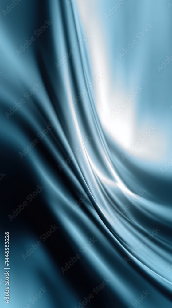 Obraz premium Abstract Blue Silk Fabric with Light Reflections