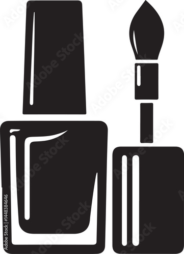 Nail polish bottle silhouette vector, Nail polish bottle icon vector
