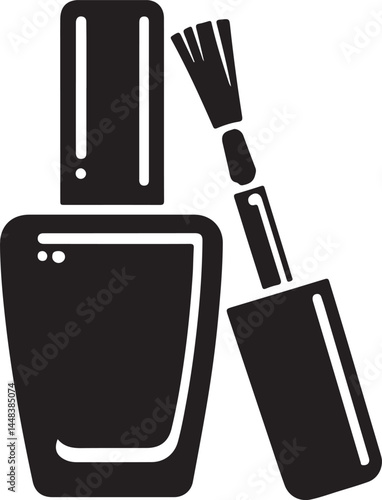 Nail polish bottle silhouette vector, Nail polish bottle icon vector
