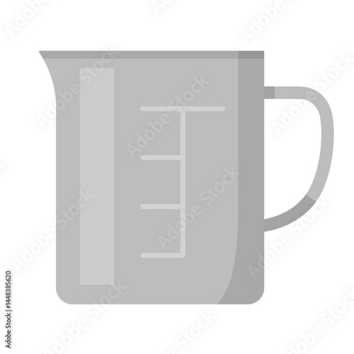 銀色の計量カップのイラスト