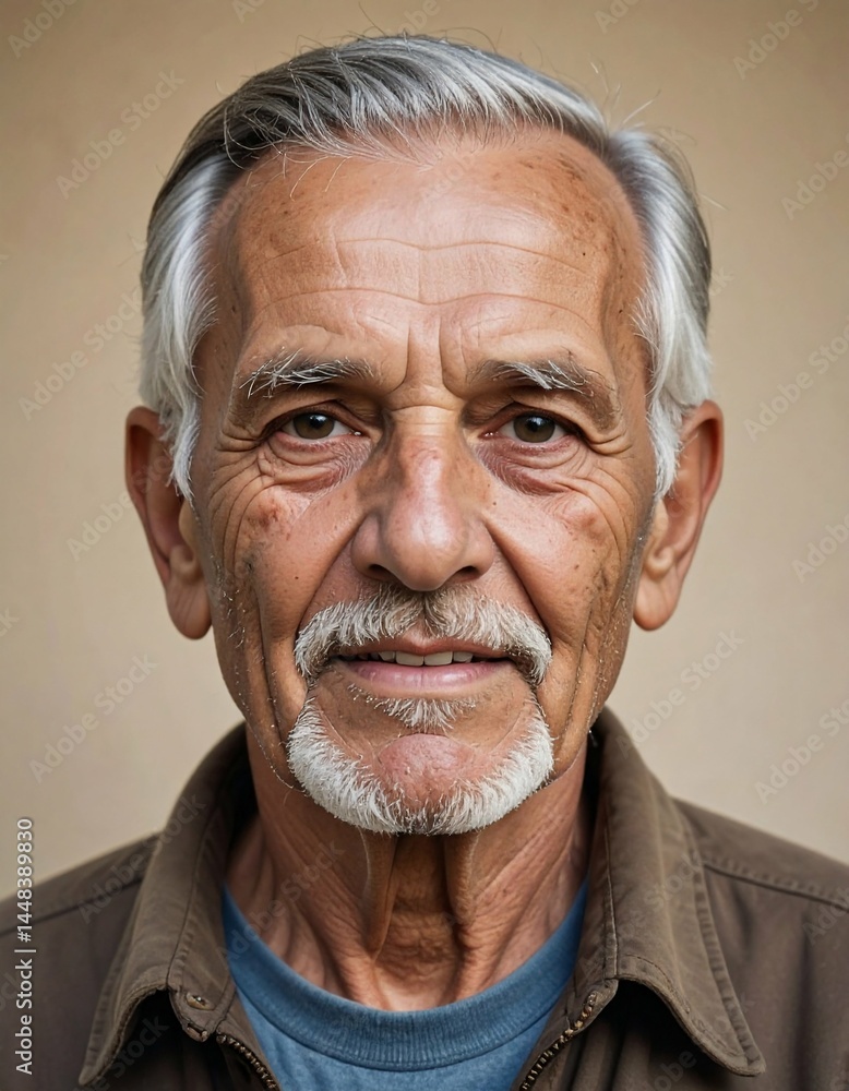Obraz premium Portrait of a Senior Man with Silver Hair and Goatee