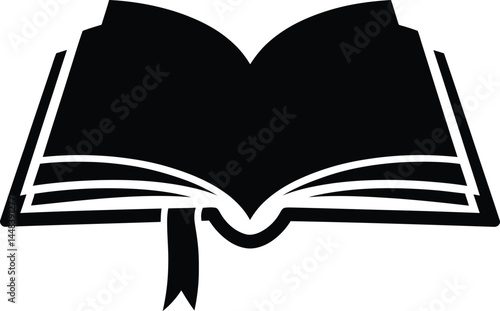 Open Book Icon Minimal Design for Education Projects, Open Book Illustration Symbol of Knowledge and Learning