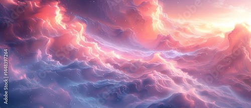 Pink Sunset Cloudscape.