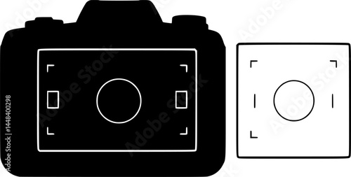 digital photo camera recording vector illustration