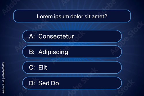 Quiz Game Show Question Screen with Four Answer Choices