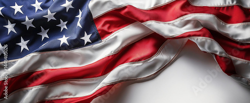 A red, white, and blue American flag with stars