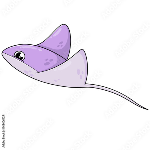 Cute Stingray Animal Cartoon Illustration