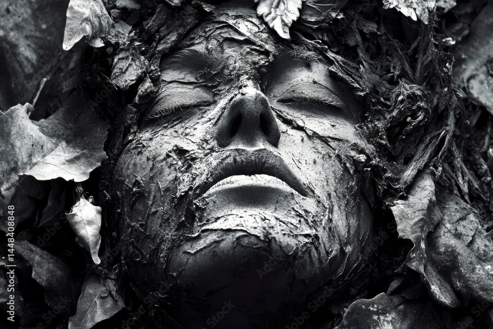 Stress - cause of depression: abstract image of health condition. Coping with sadness. Low mood. Feeling hopeless. Metaphorical stress feelings of a loss of pleasure or interest. Dark thoug.