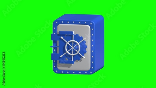 Vault 3D Animated Icon with green screen