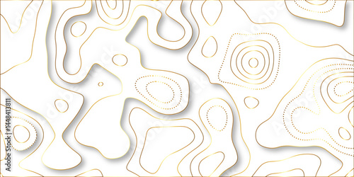 Abstract papercut design. Background of the topographic map. modern wallpaper texture and realistic design used for banner and posters, mountain relief geographic pattern. vector illustration.	