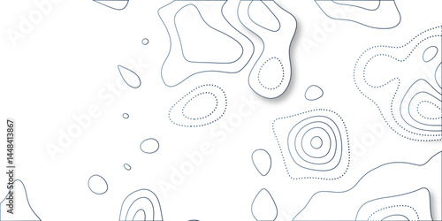 Abstract papercut design. Background of the topographic map. modern wallpaper texture and realistic design used for banner and posters, mountain relief geographic pattern. vector illustration.	