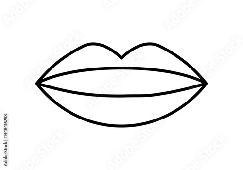 Icono negro de labios en fondo blanco