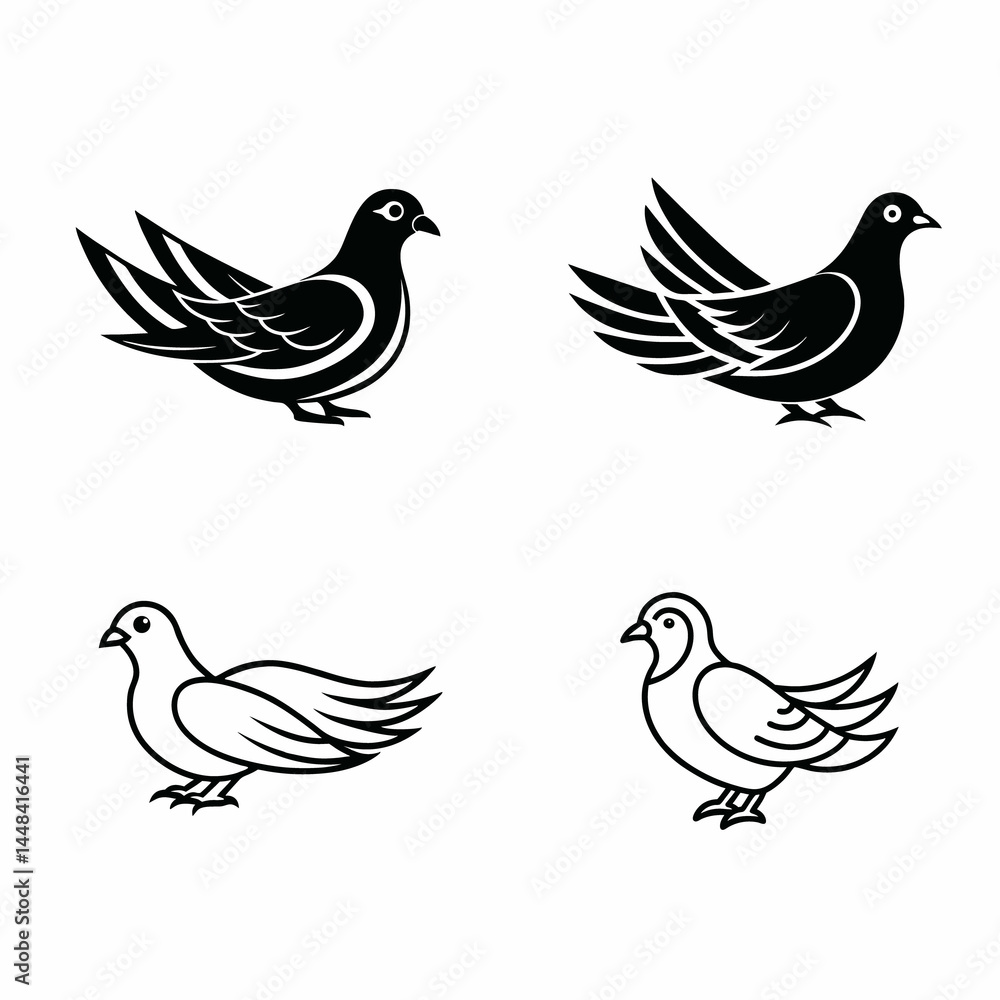 Fototapeta premium set of birds