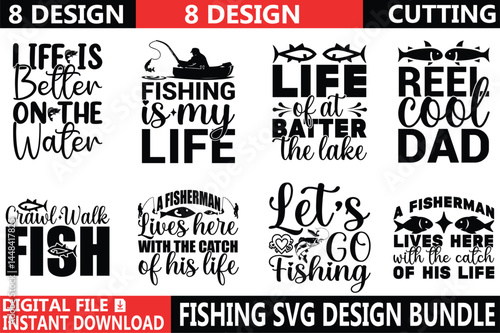 8 FISHING SVG DESIGN BUNDLE